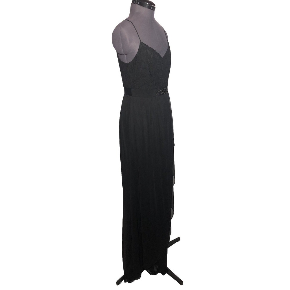 Adrianna Papell Love Story Black Prom Dress Lace Gown Dress Sz 6 NWT DAMAGED - Picture 12 of 16